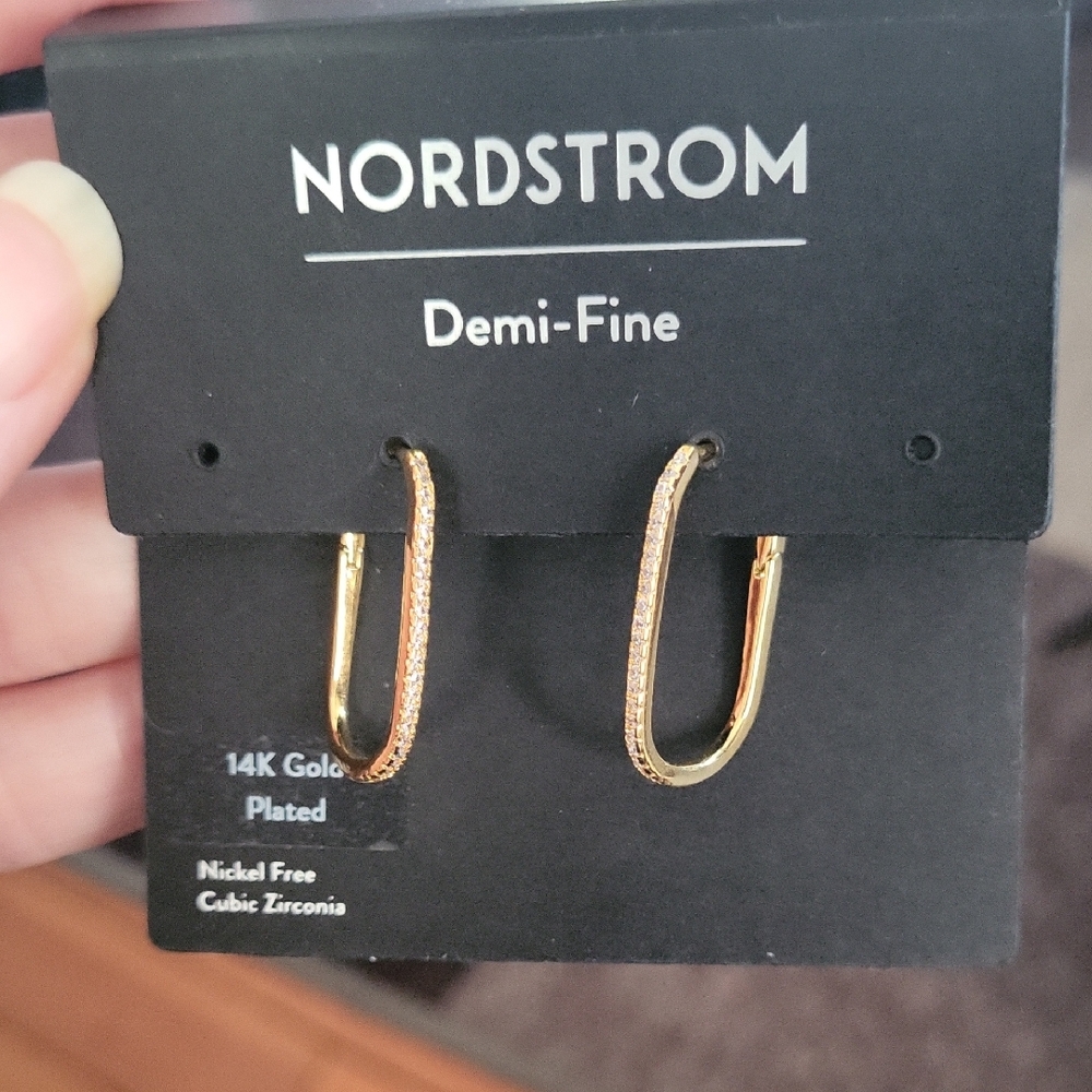 NWT Nordstrom Gold Plated Hoop Earrings